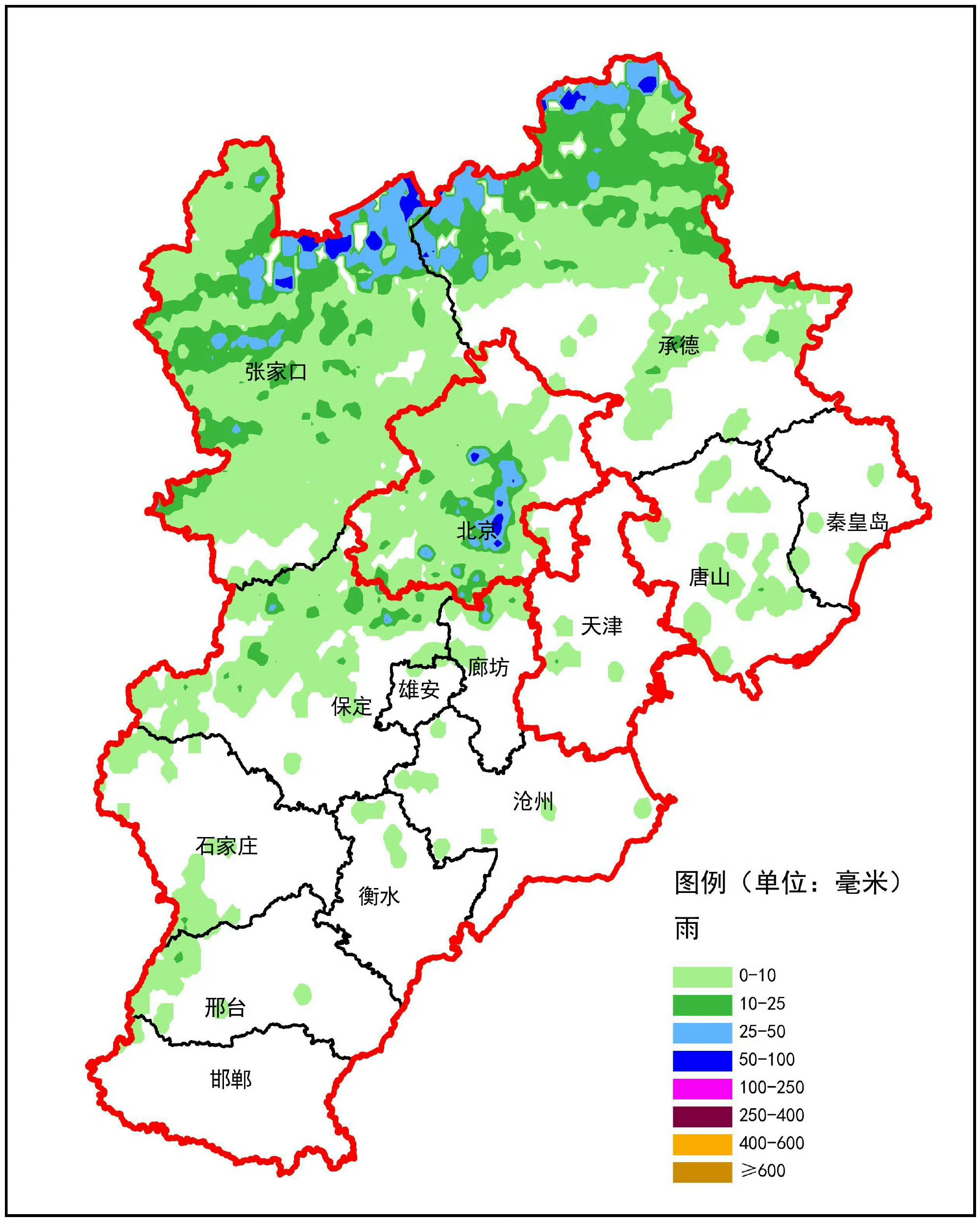 处暑已至河北暑热不退场河北雷雨不退场【降水追踪】22日7时至23日7时，张家口、