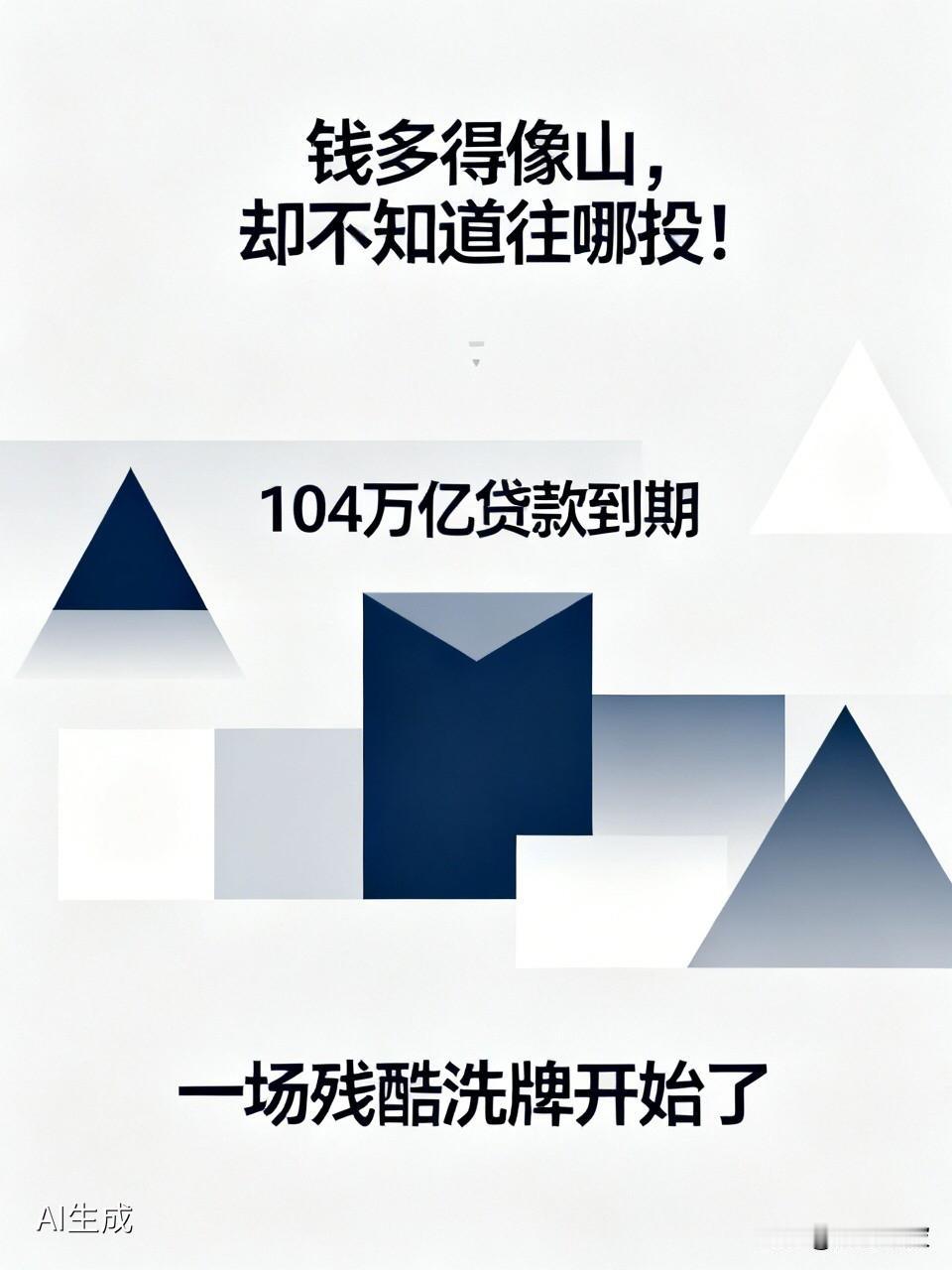 银行人自述：“钱多得像山，却不知道往哪投！” 104万亿贷款到期，一场残酷洗牌开