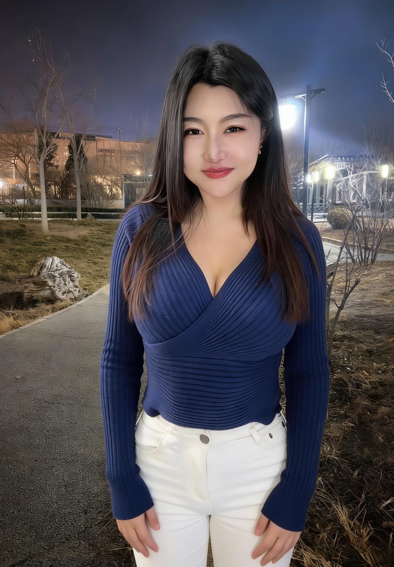 晚风吹散一天星，素影轻移过短亭。
蓝衫映雪寒侵骨，却把清光入画屏。