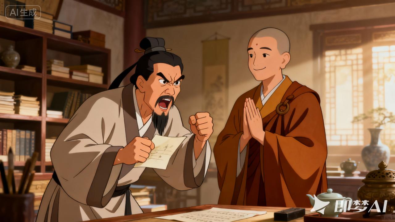 佛印一个“屁”，将苏东坡打回原形。话说苏东坡被贬黄州后，沉迷佛学，经常去寺庙找高