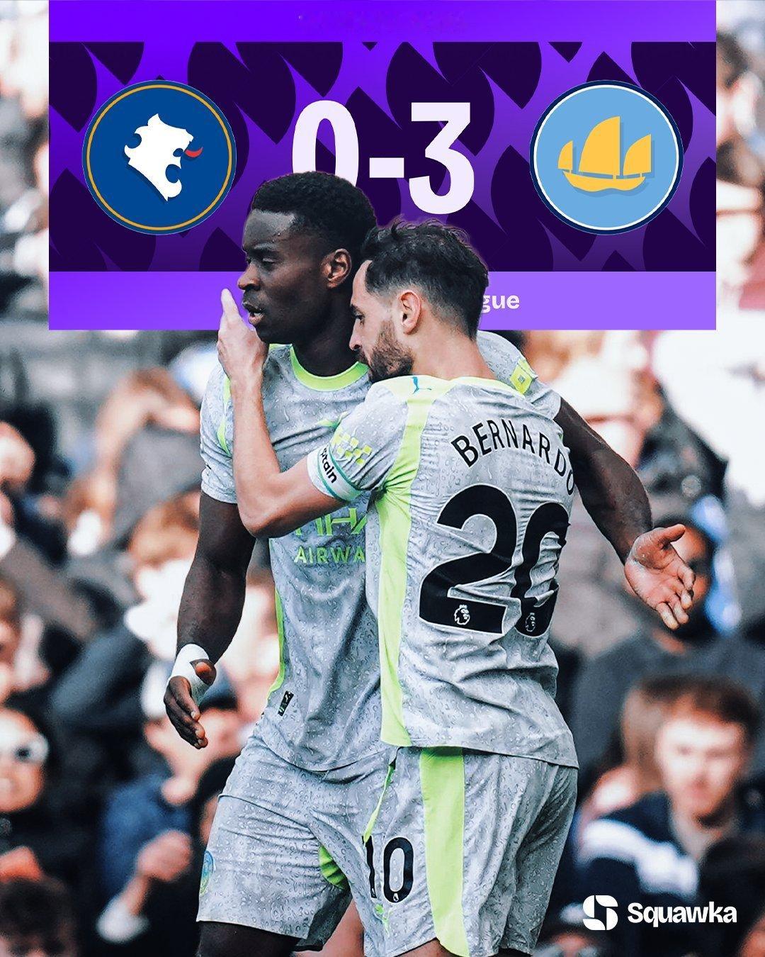 英超曼城 曼城客场3比0切尔西。在瓜迪奥拉执教下的英超四月份战绩：◎ 39场比赛