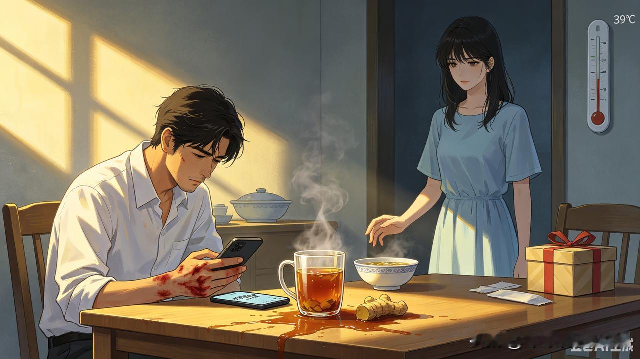 我永远记得那个下午，红糖姜茶的热气扑在脸上时，她眼神里的决绝比烫伤更痛。那杯我熬
