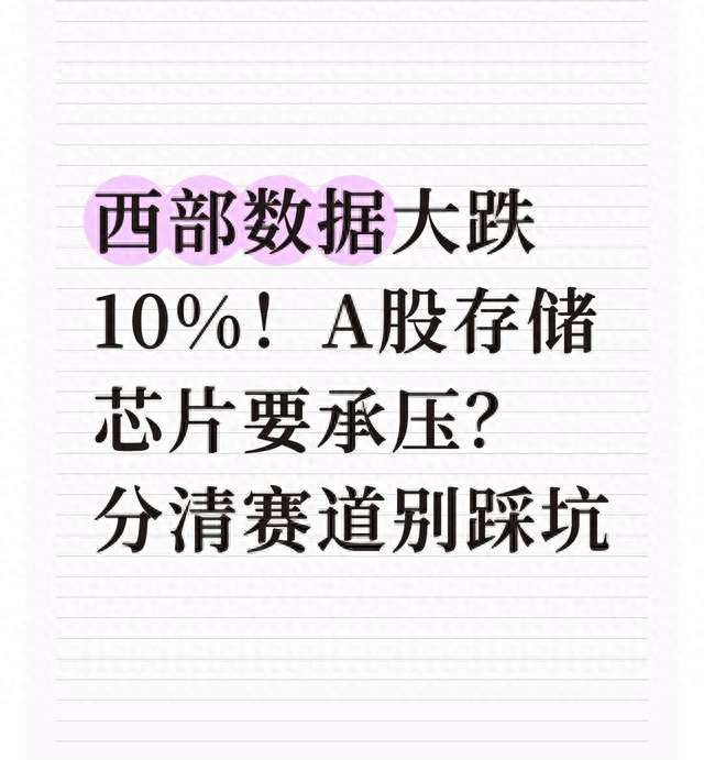 西部数据大跌10%！A股存储芯片要承压？分清赛道别踩坑