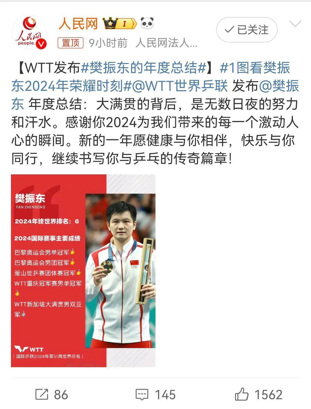 央妈正式认证樊振东，责任担当，义无反顾走在荣誉前面，他就是奥运精神的践行者，在他