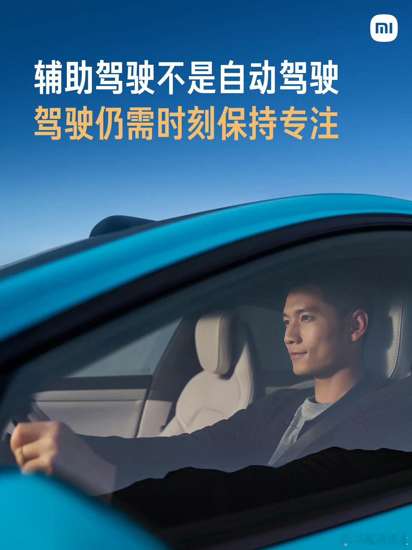 小米汽车直接大字标注。 