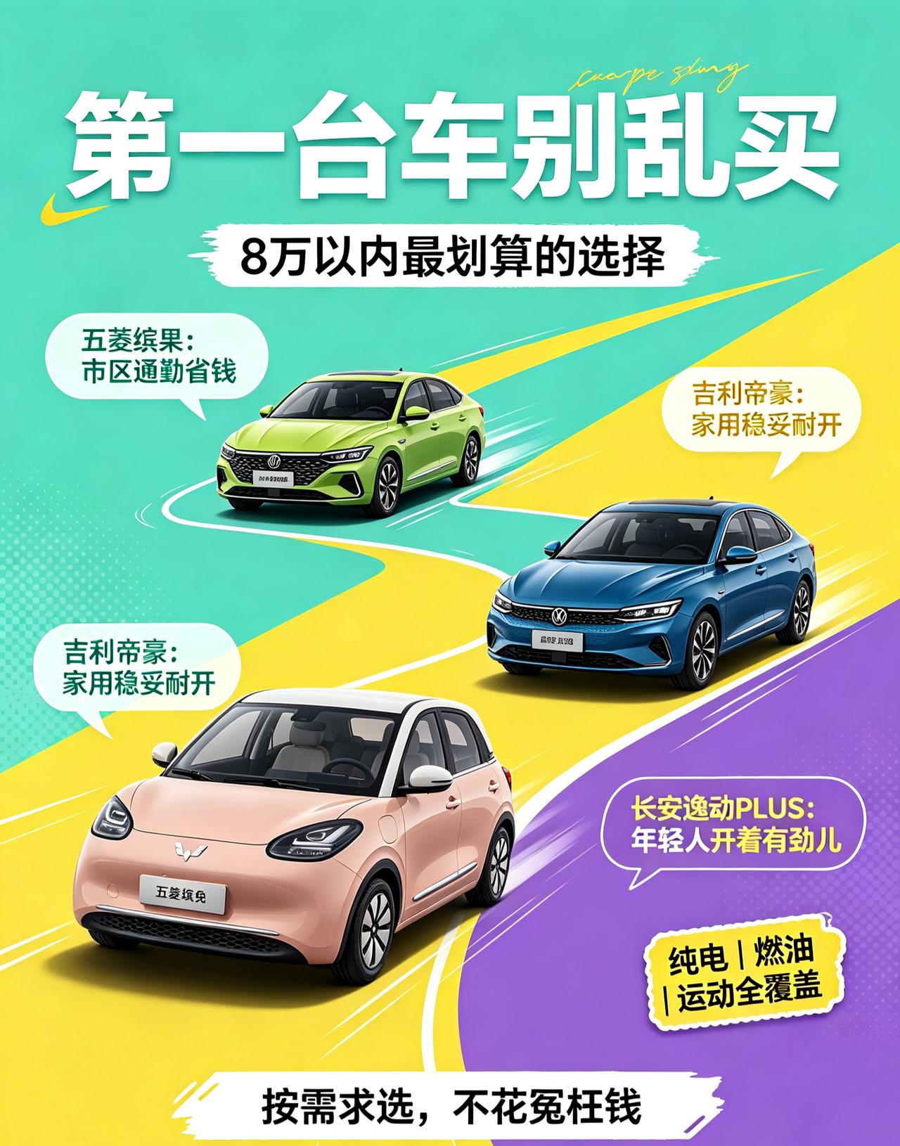 预算有限怎么选车？
预算8万以内，人生第一台车追求极致性价比。首推五菱缤果——四