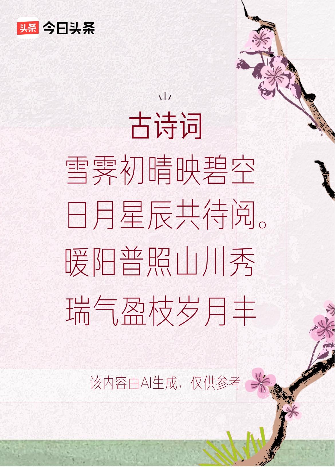 文学创作大会：雪霁初晴映碧空，银装素裹韵无穷，暖阳普照山川秀，瑞气盈枝岁月丰。戳