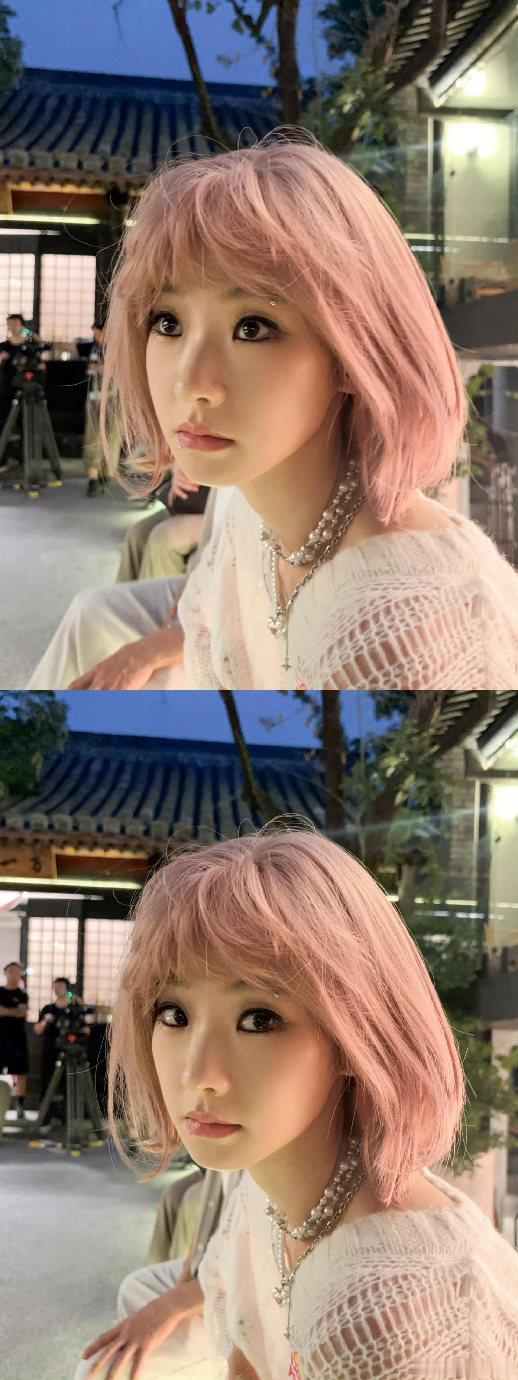 张艺凡解锁粉发限定造型，元气妹妹头也太戳心巴了！ 
