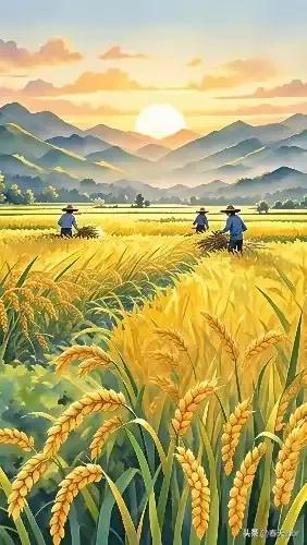 互动分享，
作者：月满西楼艳文，
十月到处一片黄，漫山遍野闪金光。农民个个心欢喜
