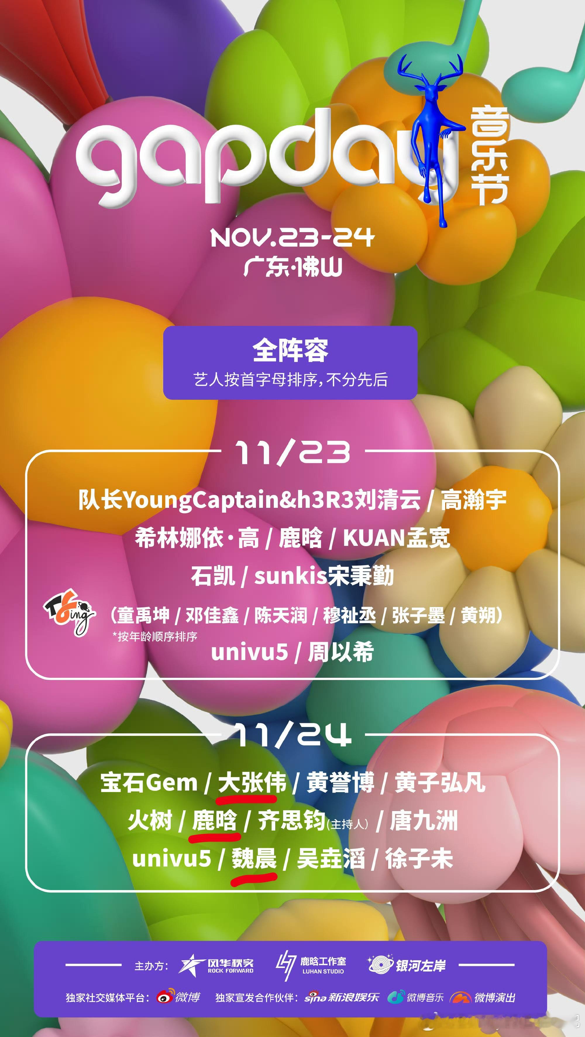 鹿晗大张伟魏晨即将合体 呜呜，这是什么好消息啊！一整个爷青回了，期待音乐节[爱你