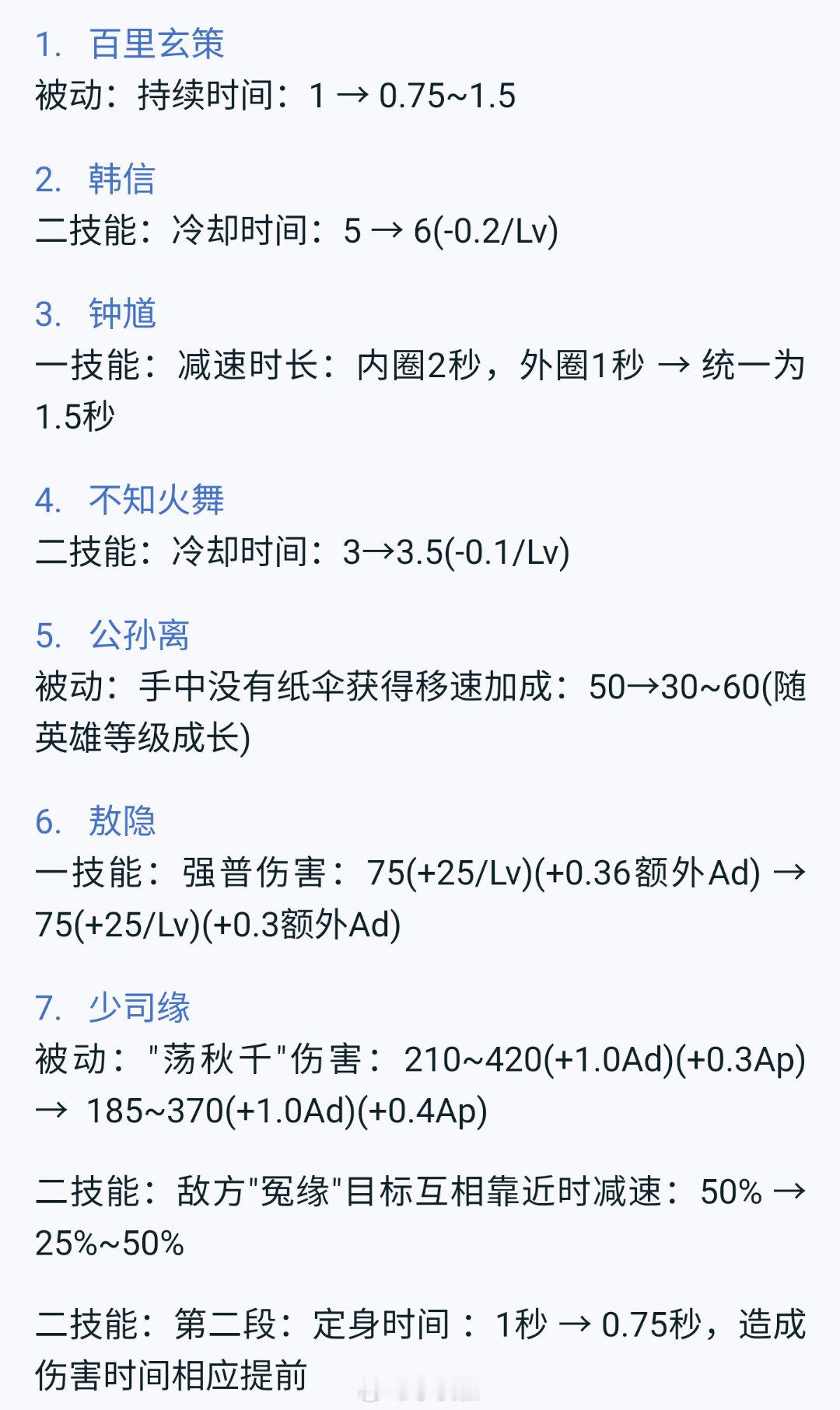 体验服10位英雄调整 嫦娥增强 