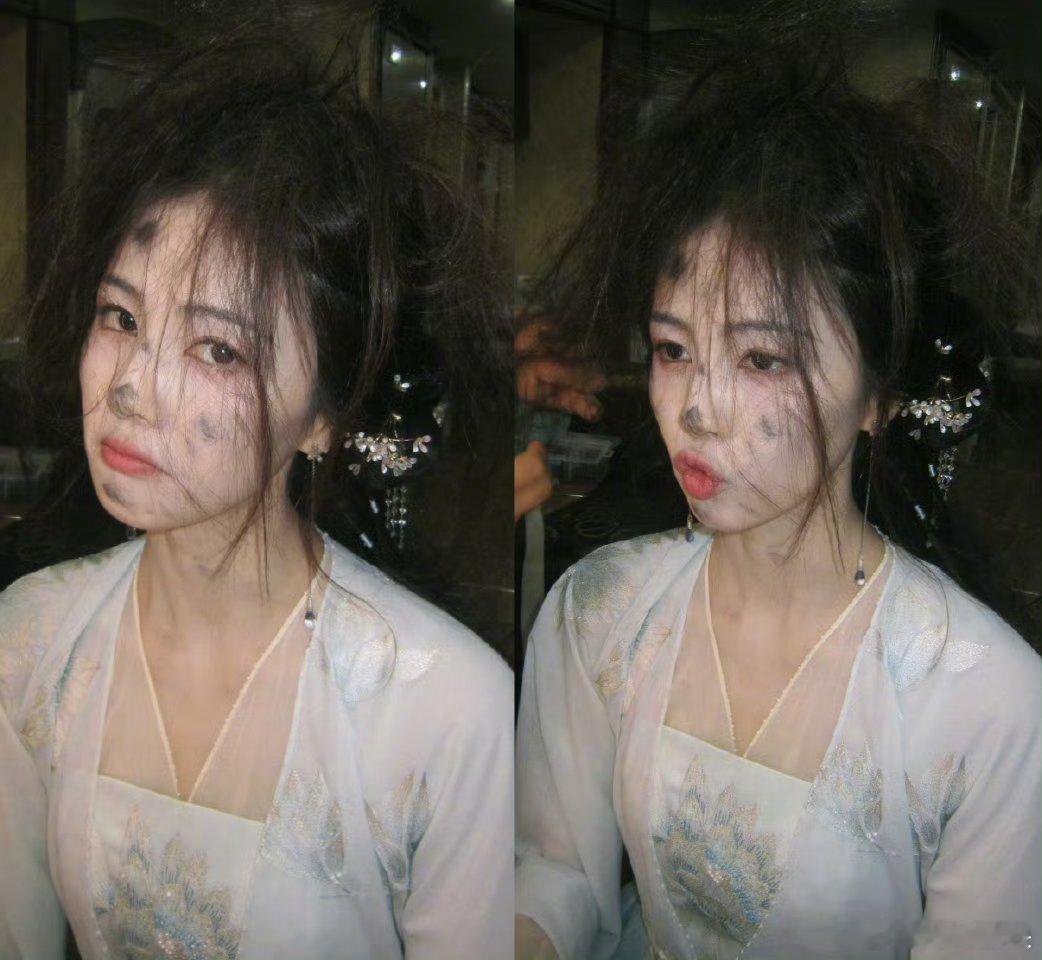 白月梵星[超话] 诶呦就算抹成小花猫，也觉得白鹿好可爱 虽然灰头土脸的，但是委屈