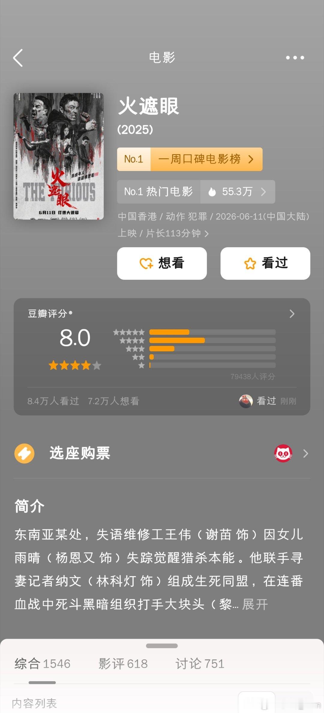 火遮眼马上要掉到8分以下了 