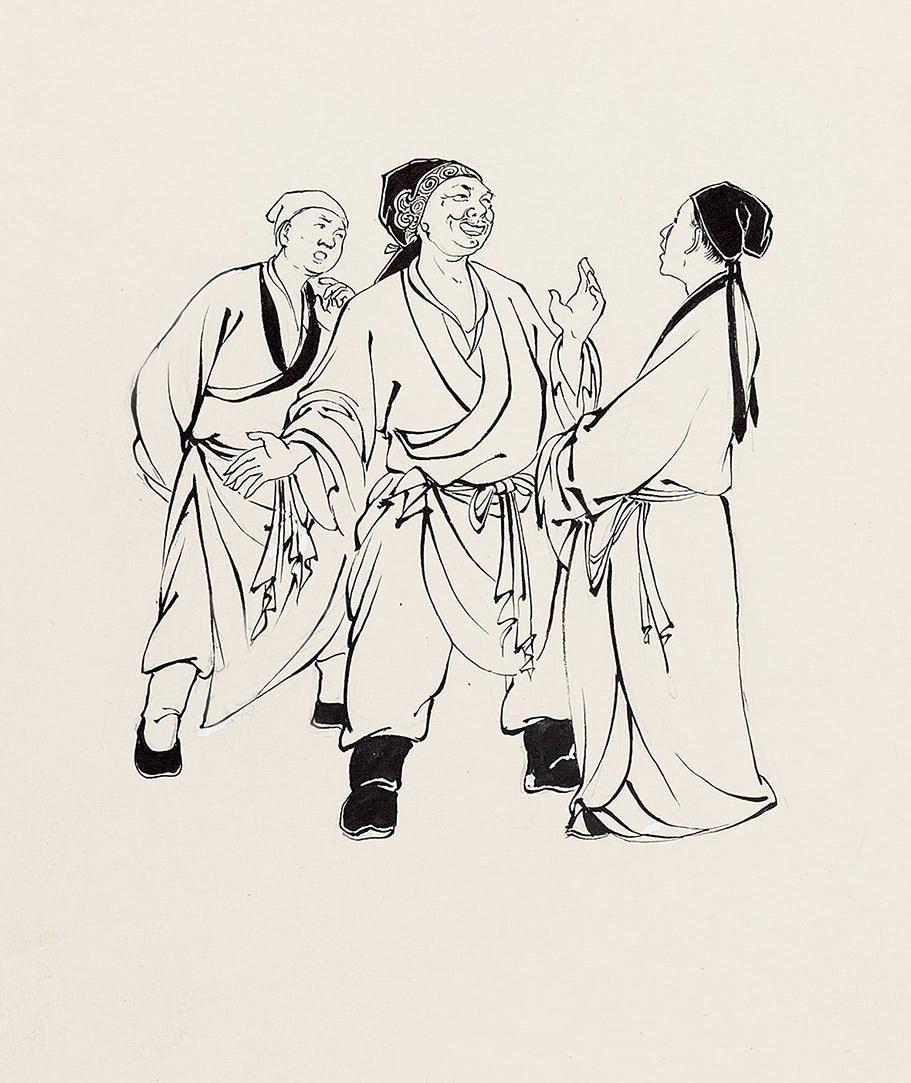 有小学毕业证的进来，这是哪部古典名著的插图？

估计只能在第五幅图找答案