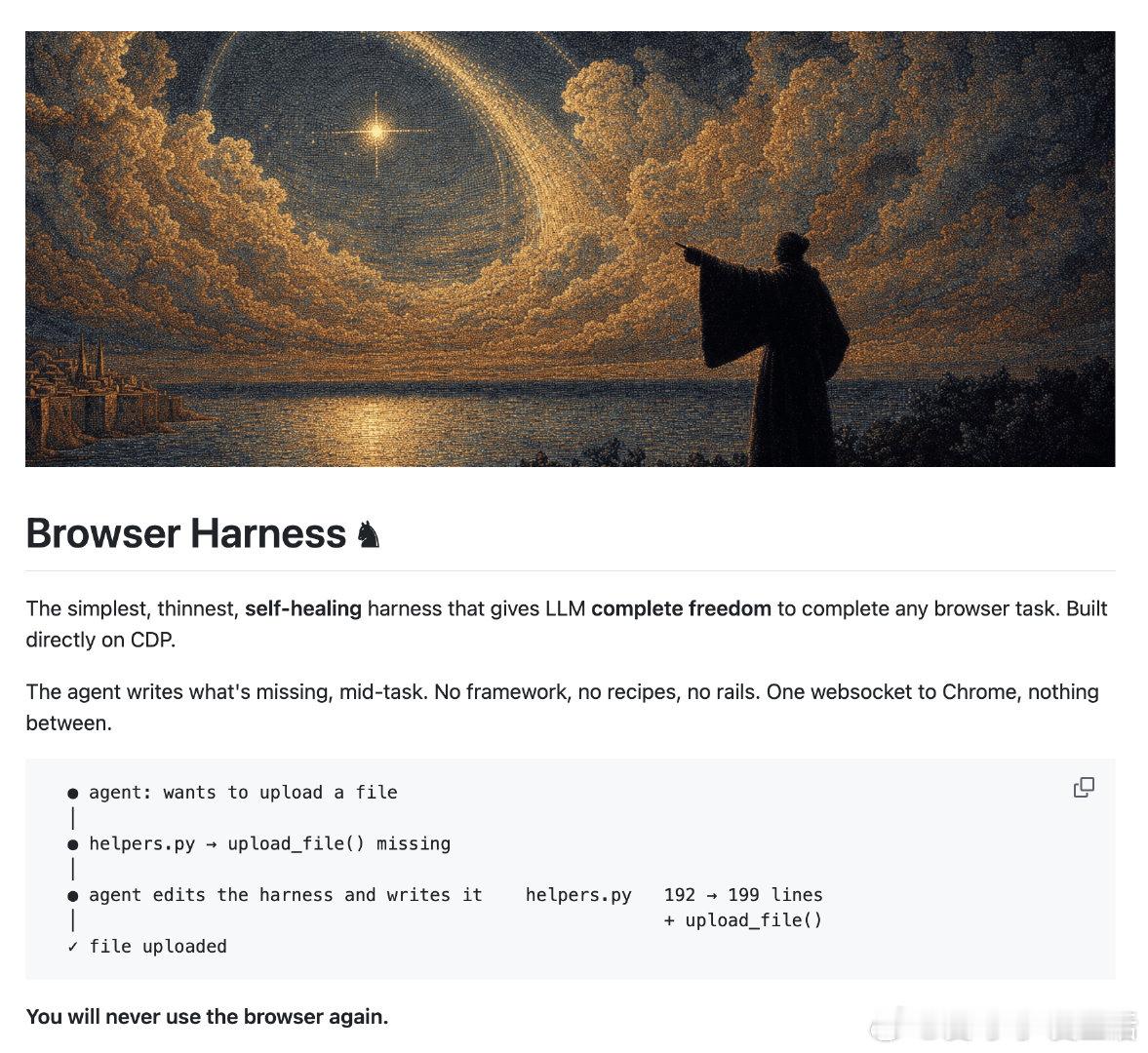 AI 代理操作浏览器时，经常卡在复杂交互上：需要精确的元素选择器、处理弹窗、应对