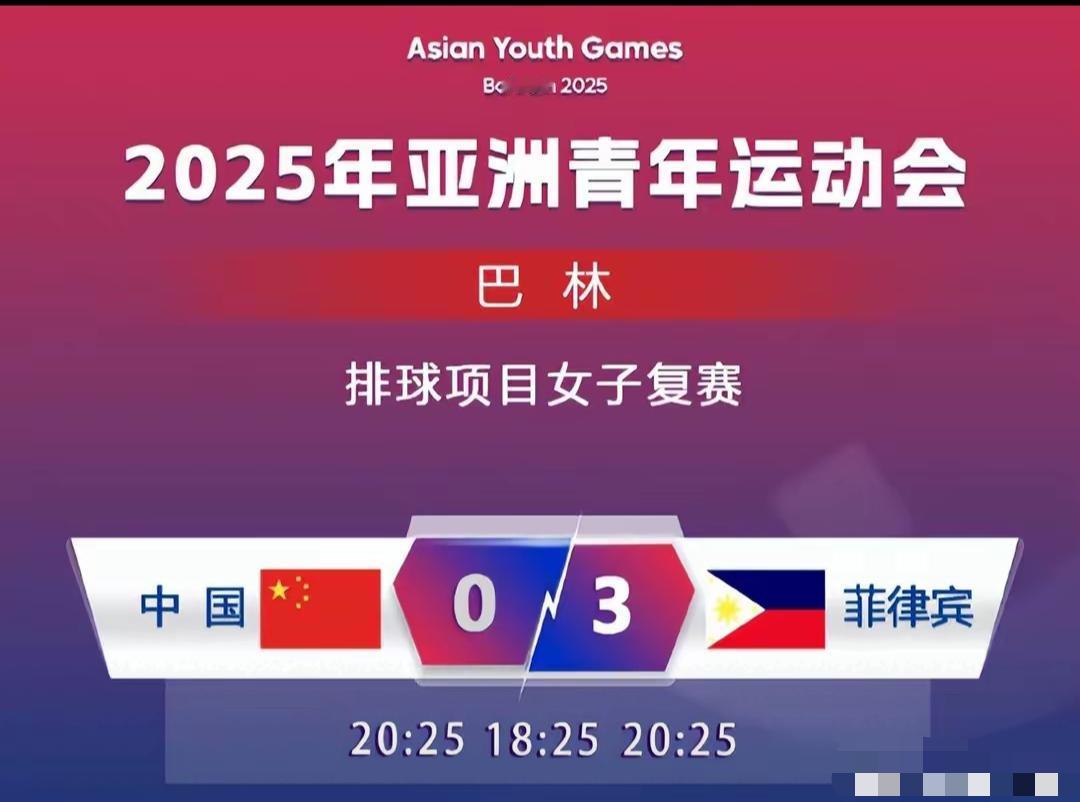 亚青会中国女排0:3不敌菲律宾女排，天津独苗薛知铎三局砍下1分

当地时间10月