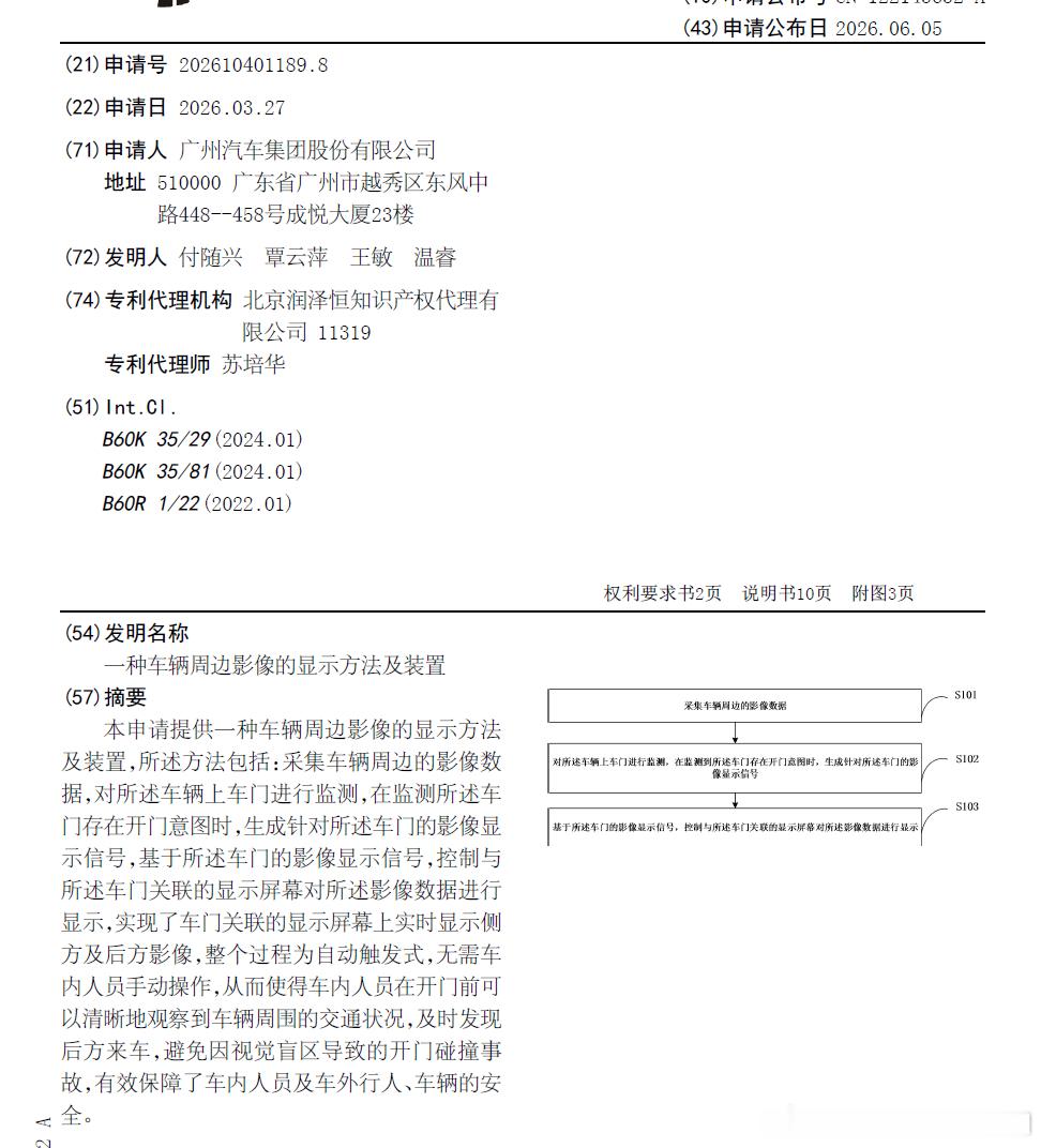 技术巡猎 广汽  一种车辆周边影像的显示方法及装置---它要解决的问题，就是我们