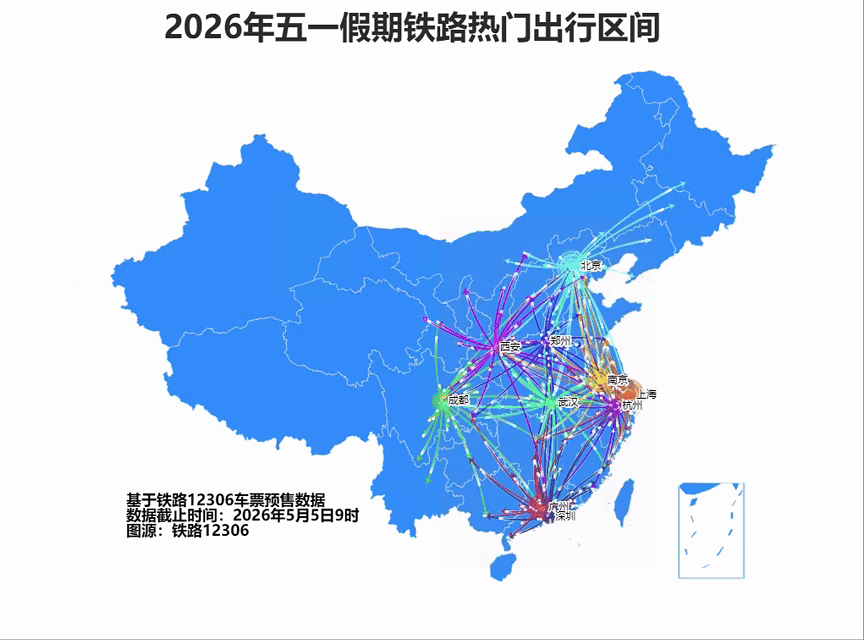 国铁头条【铁路五一假期运输旅客发送量突破1亿人次】5月4日，全国铁路发送旅客20