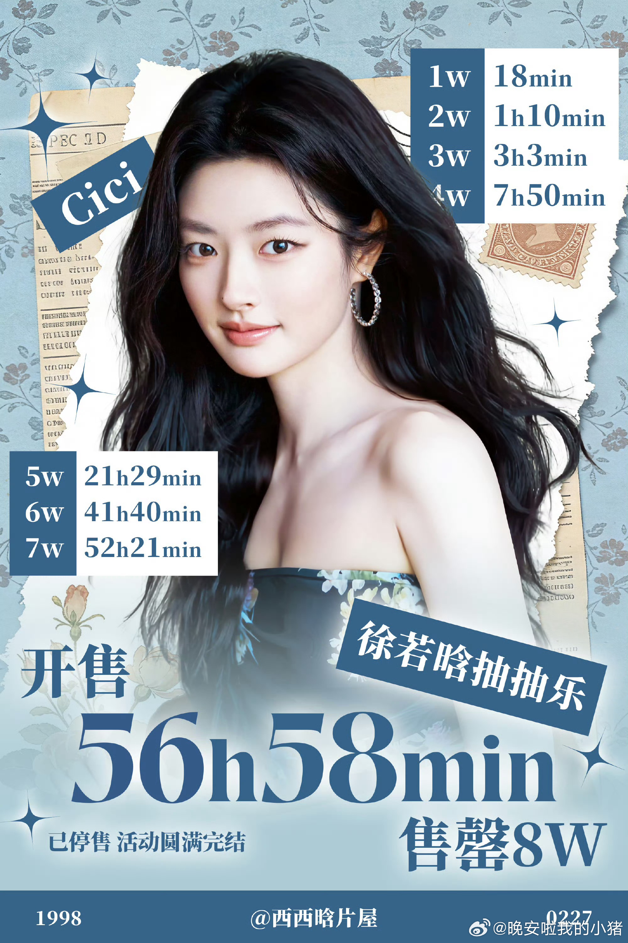 徐若晗ccl战报，56h8w已售罄，燥候一枕春华冯娇娇