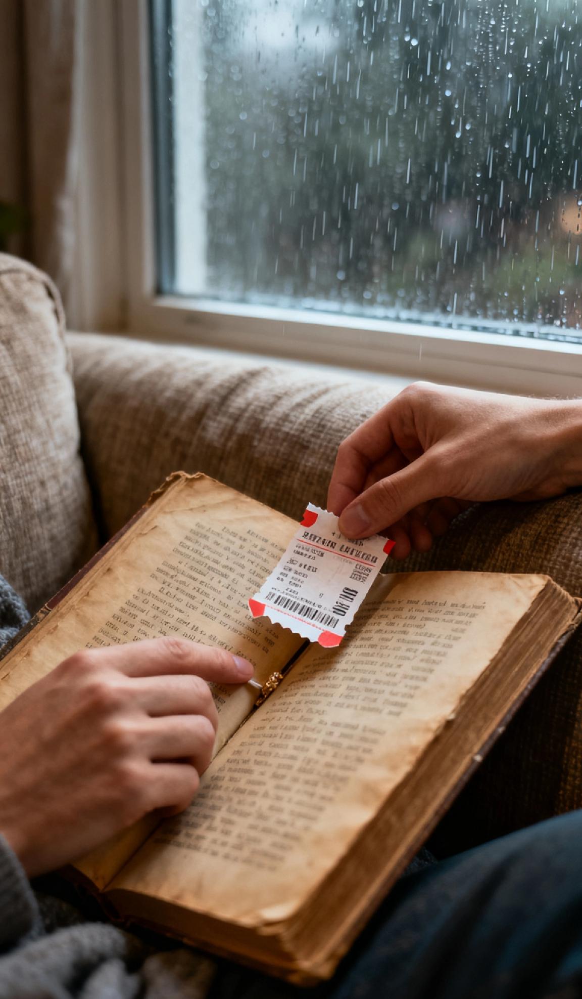 分享一件幸福感小事阴雨天窝在沙发翻旧书，指尖蹭到页缝里夹着的东西。抽出来是张去年