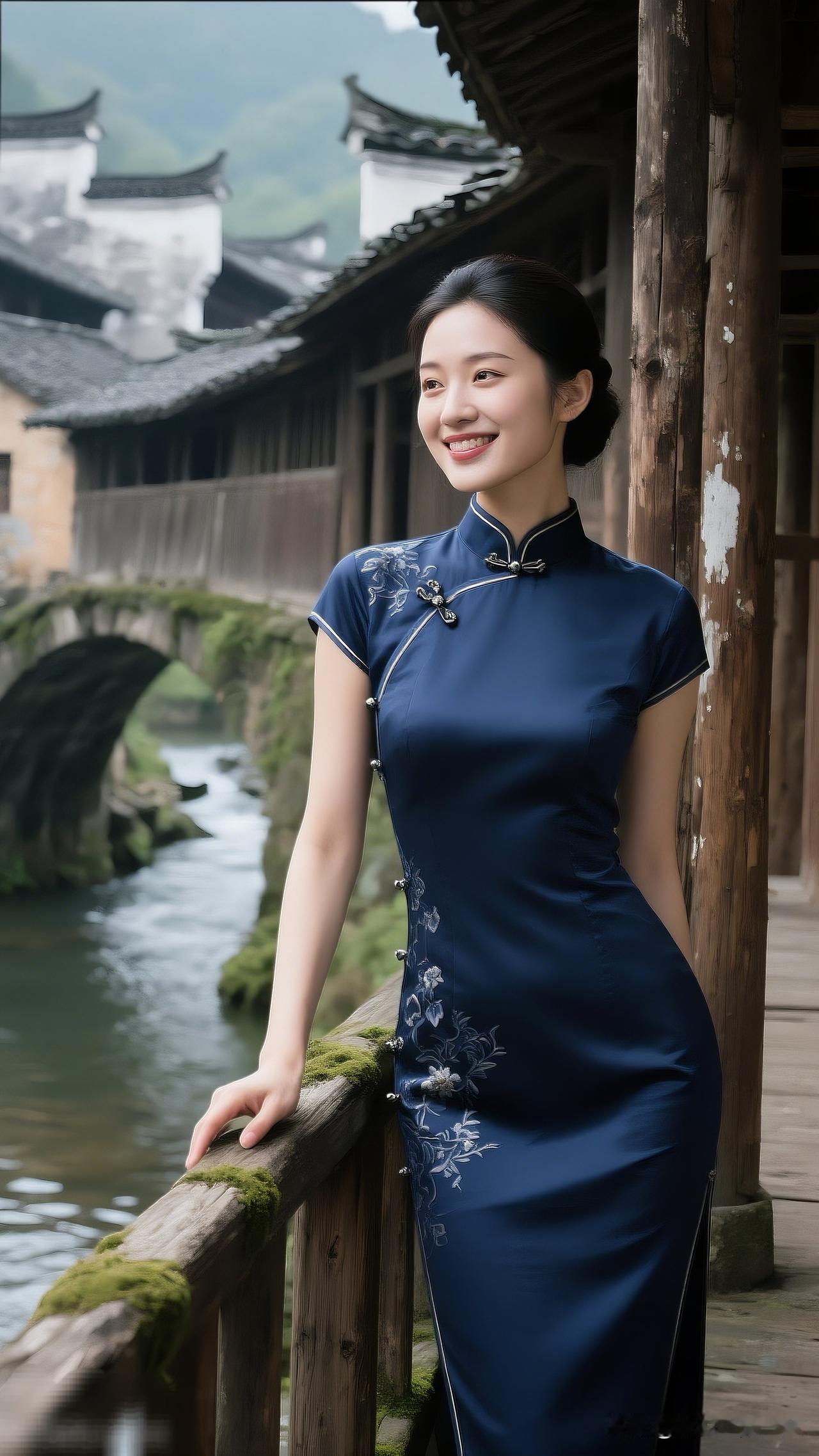 古风少女，青石桥畔，笑靥如花。什么体型的女人回头率超高