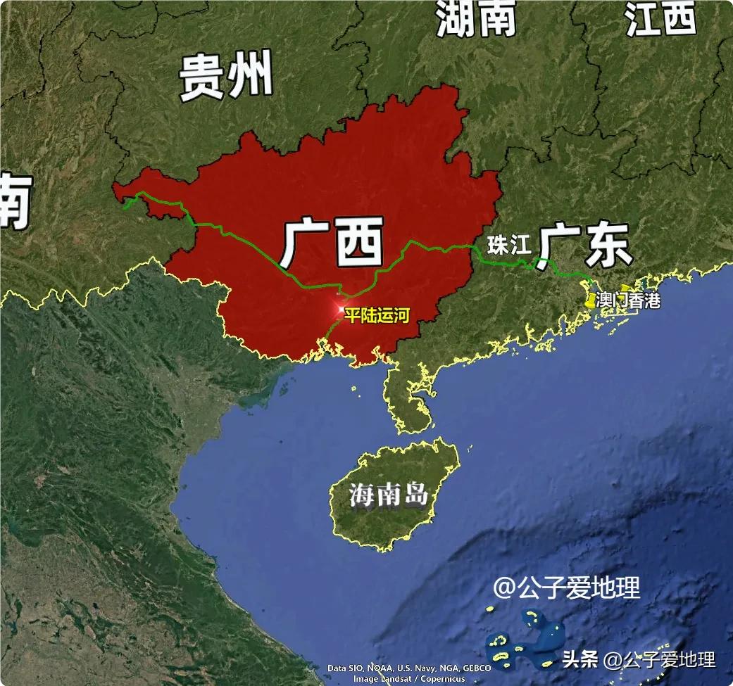 发明平陆运河的人简直是个天才， 完美开辟了西部出海大通道。
你有没有想过，一条河