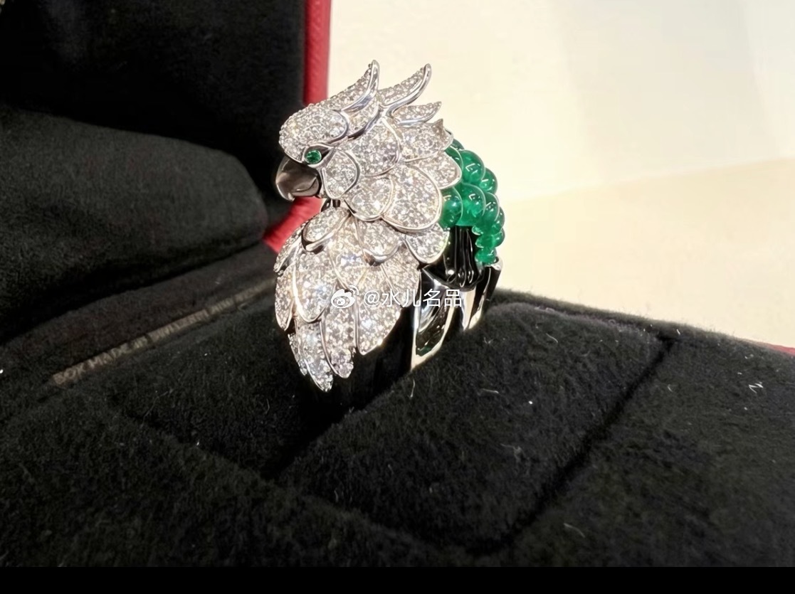 卡地亚Cartier 高级珠宝动物与植物系列鹦鹉戒指 ​​​