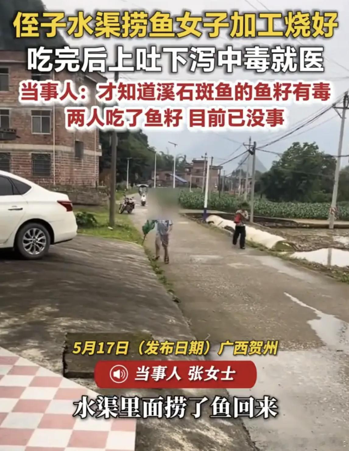 水渠里的鱼千万别乱吃  天呐！刚看到一个事，必须跟大伙儿唠唠。有个妹子吃了侄子从