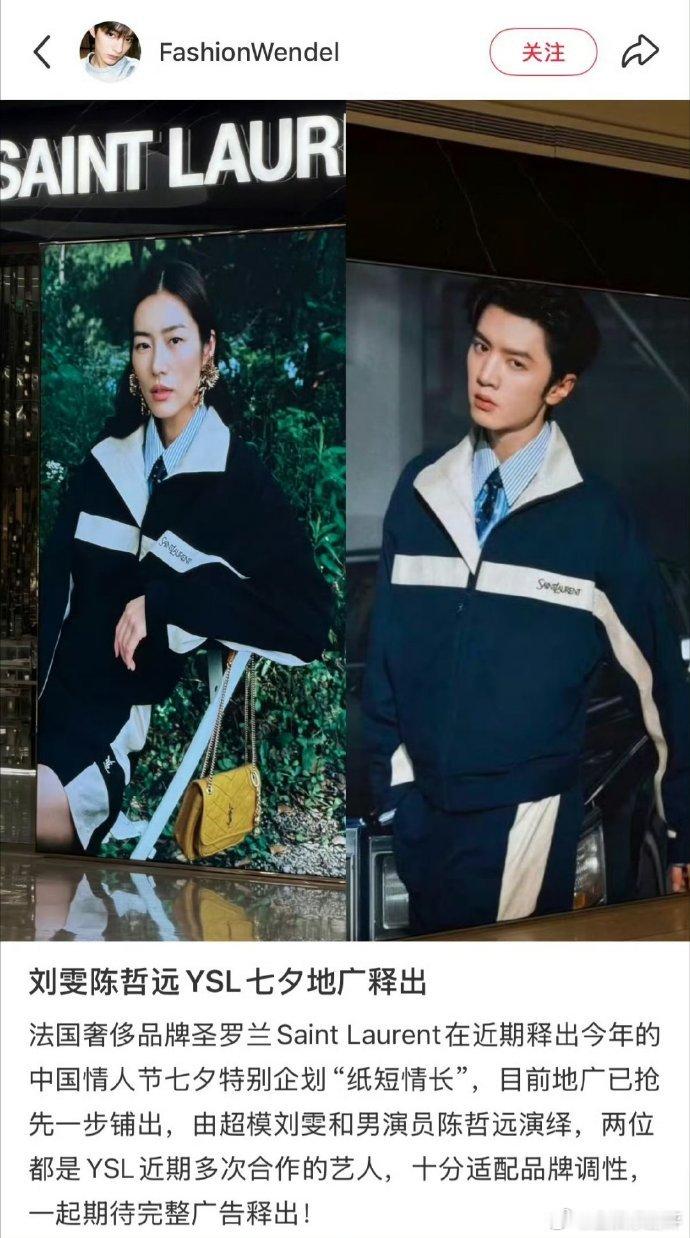 独特的松弛氛围感，让圣罗兰选择陈哲远，成为内娱第一位男性大使陈哲远圣罗兰内娱首个