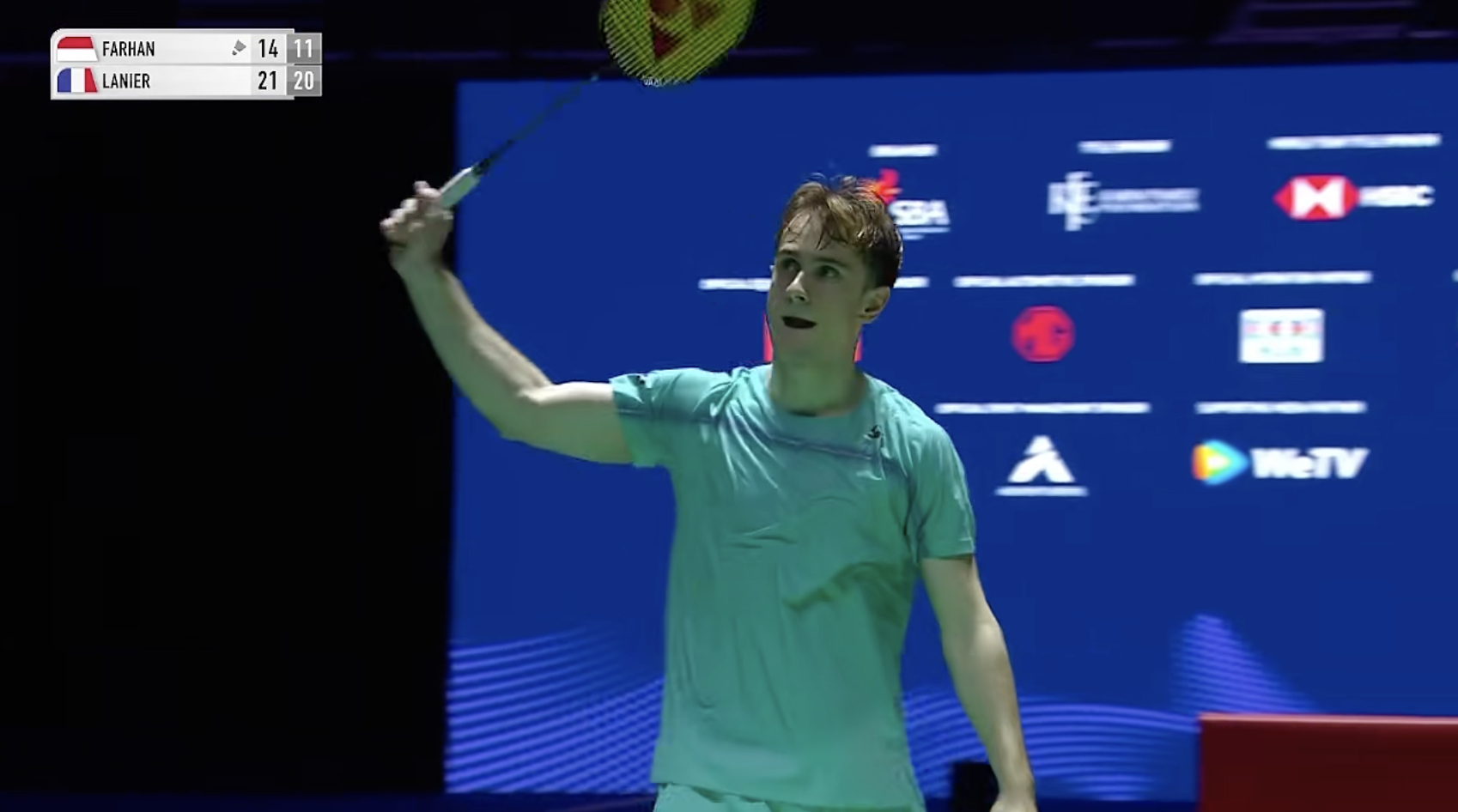 拉尼尔🇫🇷 21-14、21-11 🇮🇩法汉决赛对手：骆建佑🇸🇬 v
