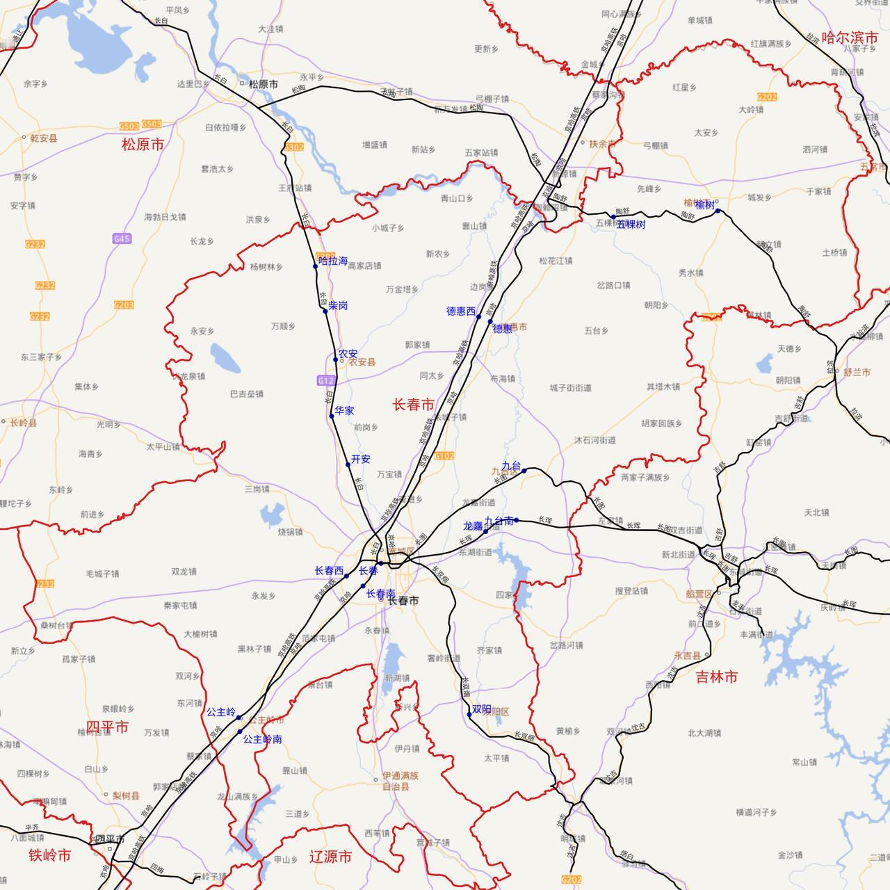 吉林省长春市铁路客运站分布图
根据铁路12306数据，吉林省长春市铁路客运站有1