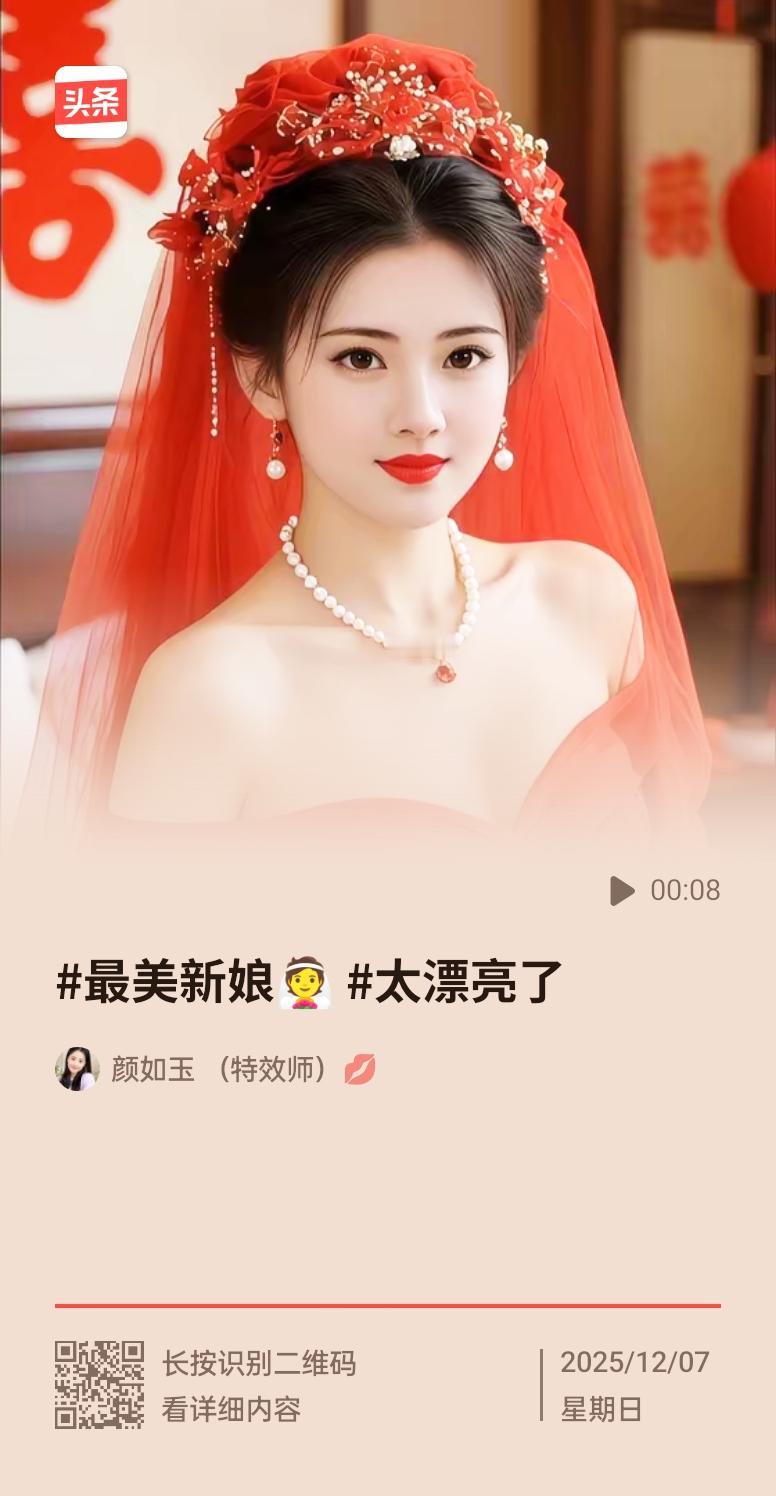 新娘子太美了，简直像画一样！