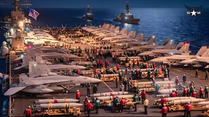 CVN-77 布什号最近美军CVN-77“布什”号部署在中东，有人借此歌颂美军出