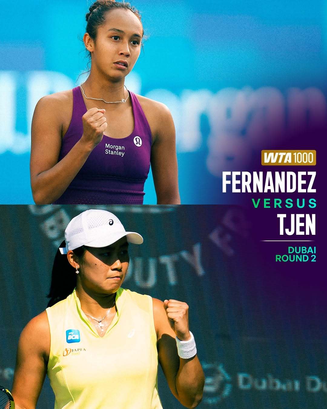 迪拜站进入第✌比赛日过年也别忘了关注网球哟！ 