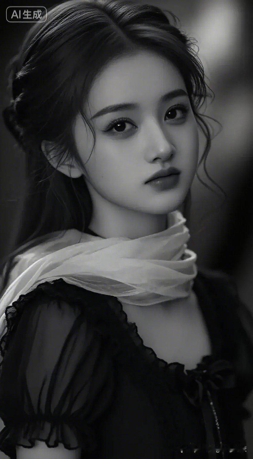 黑白少女，复古优雅，气质动人！