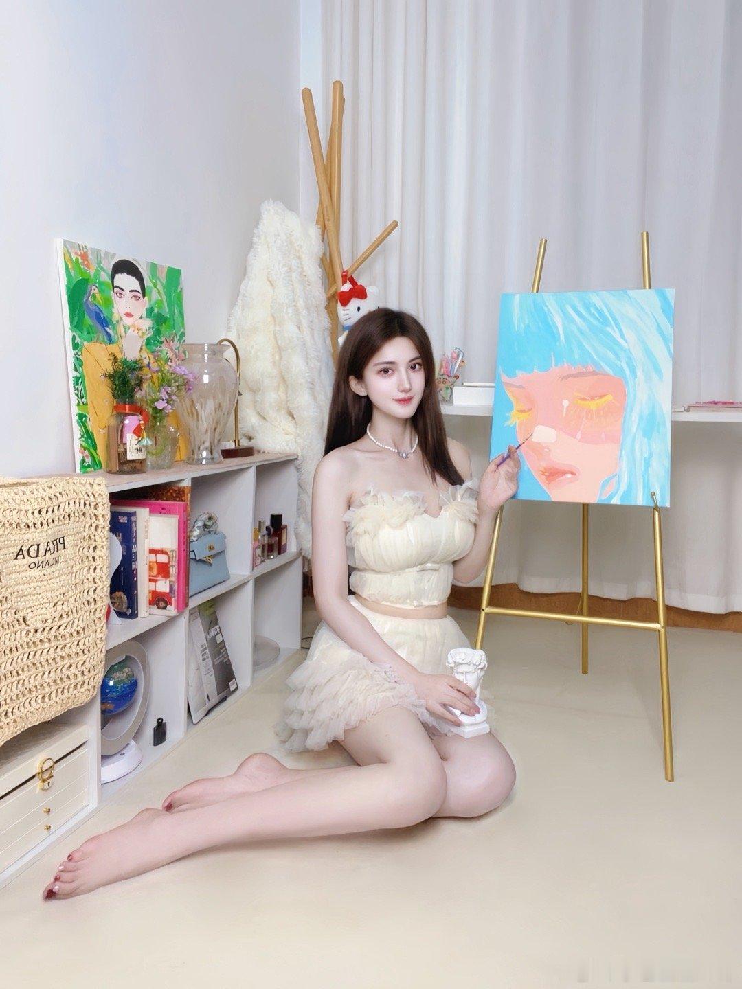 画画的女生有人喜欢吗～画画遇见艺术 ​​​