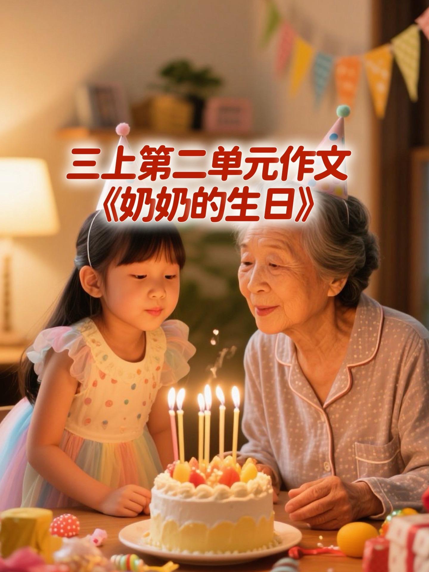 《奶奶的生日》 优秀范文。家长必读，小学三年级上册第二单元习作《写日记...