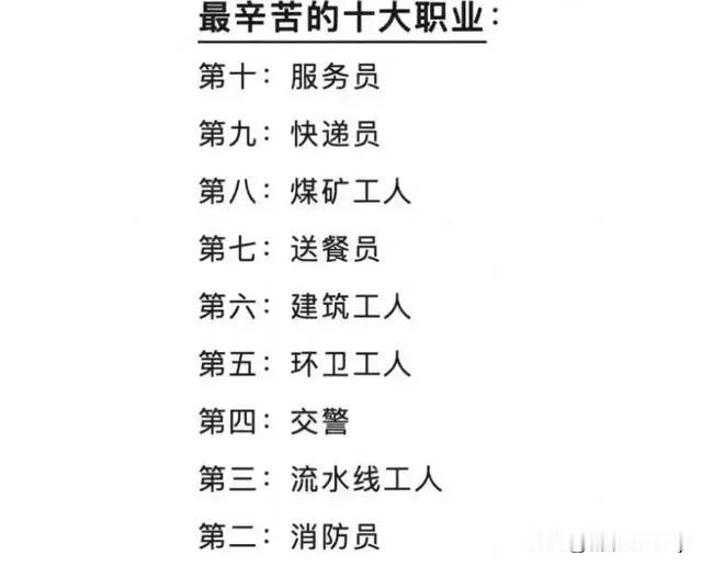 这是网友总结的最辛苦的十种工作：快递员和送餐员（外卖员）都是风里来雨里去，尤其是