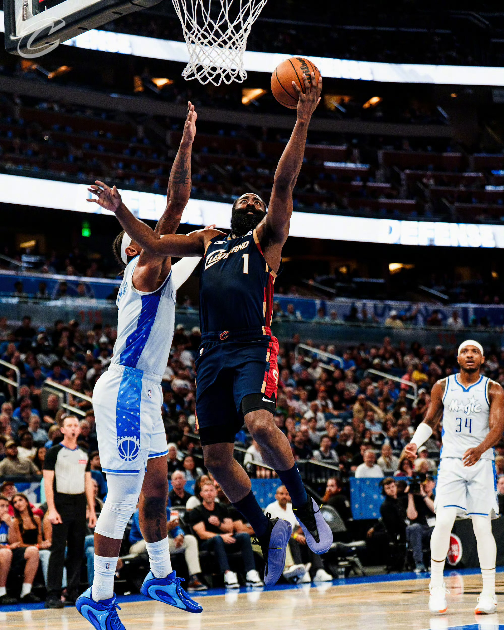 骑士122-128不敌魔术！全场比赛，哈登出战37分钟，16投11中，三分9中5