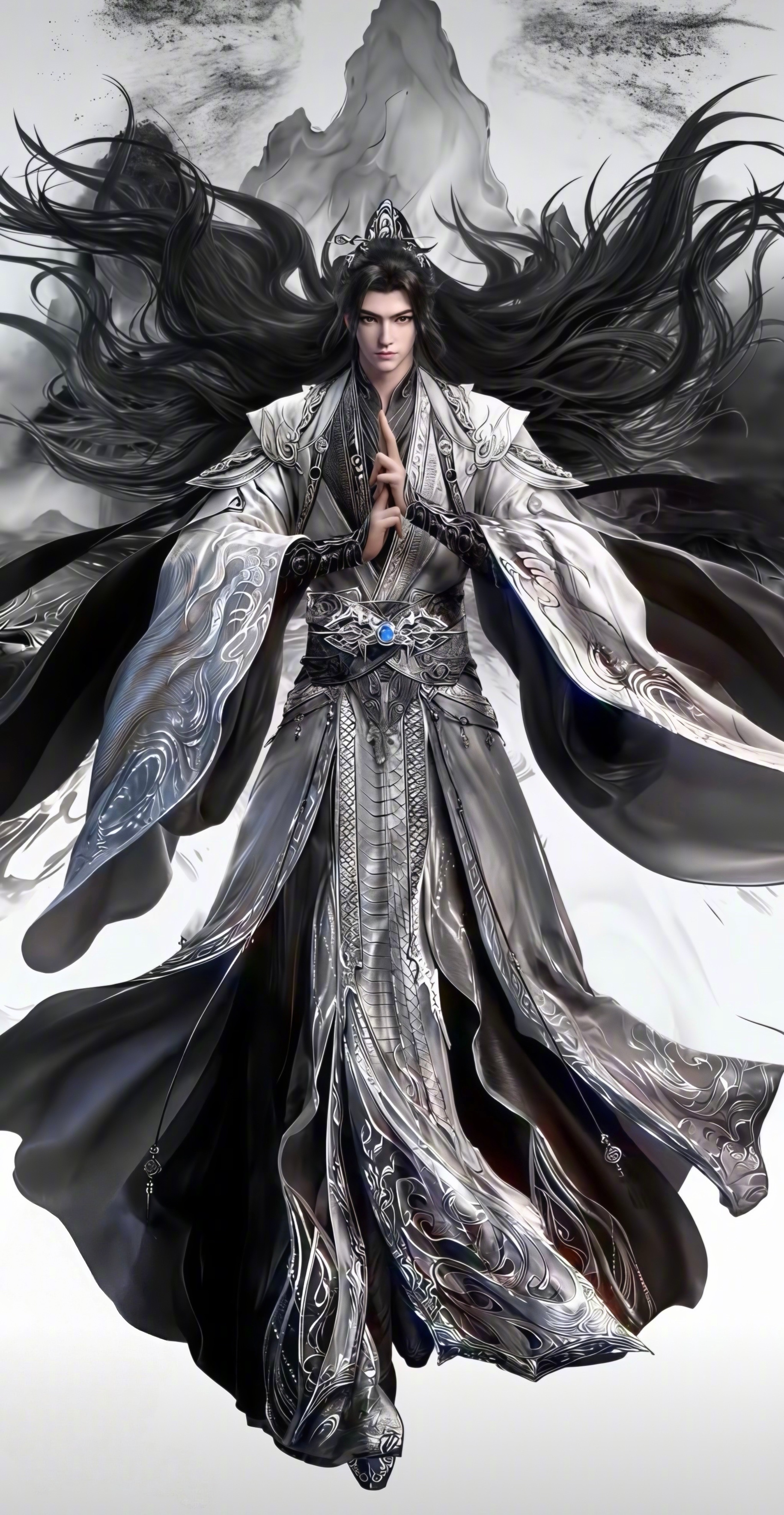 谁懂啊！王林又双叒叕换新建模了！🖤久违黑发造型+水墨仙袍，换衣频率简直国漫天花