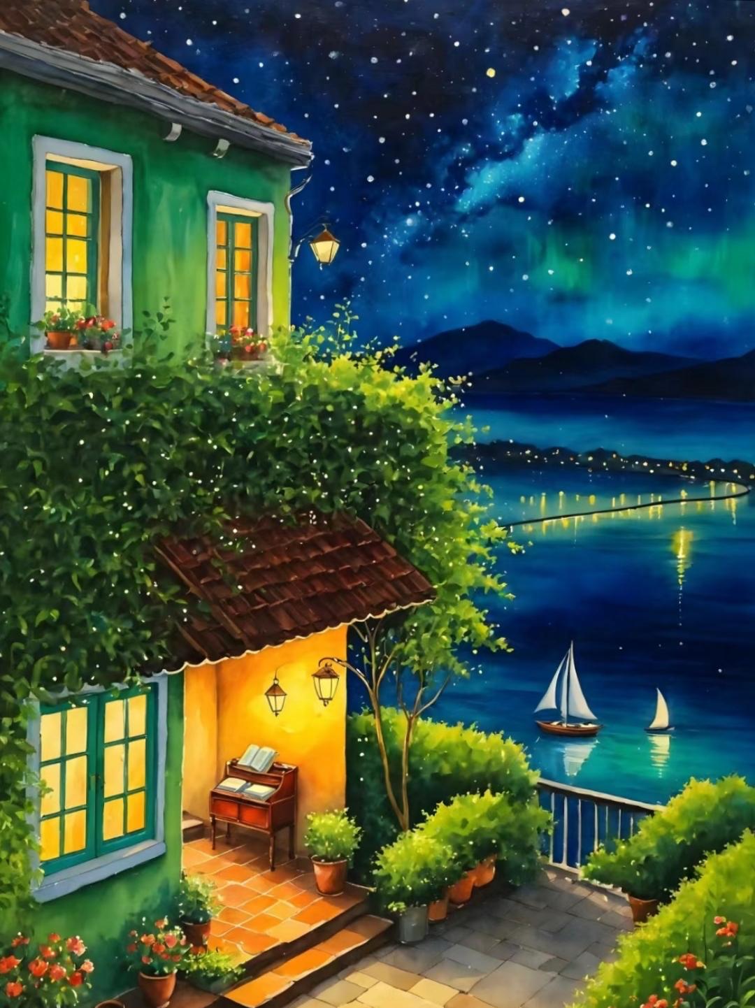 星桥夜话

子夜的风，撩着一缕长发
轻快的，她踩着
月光洒下的轻纱
屏幕微光映着