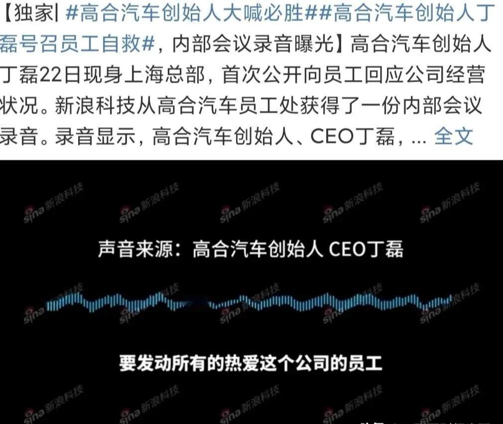 高合创始人丁磊露面：承认传统汽车的做法，搞不过互联网造车！！并透露高合还有3个月