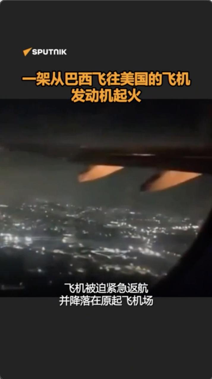 巴西CNN：一架从巴西飞往美国的飞机发动机起火

俄罗斯卫星通讯社 2026年3