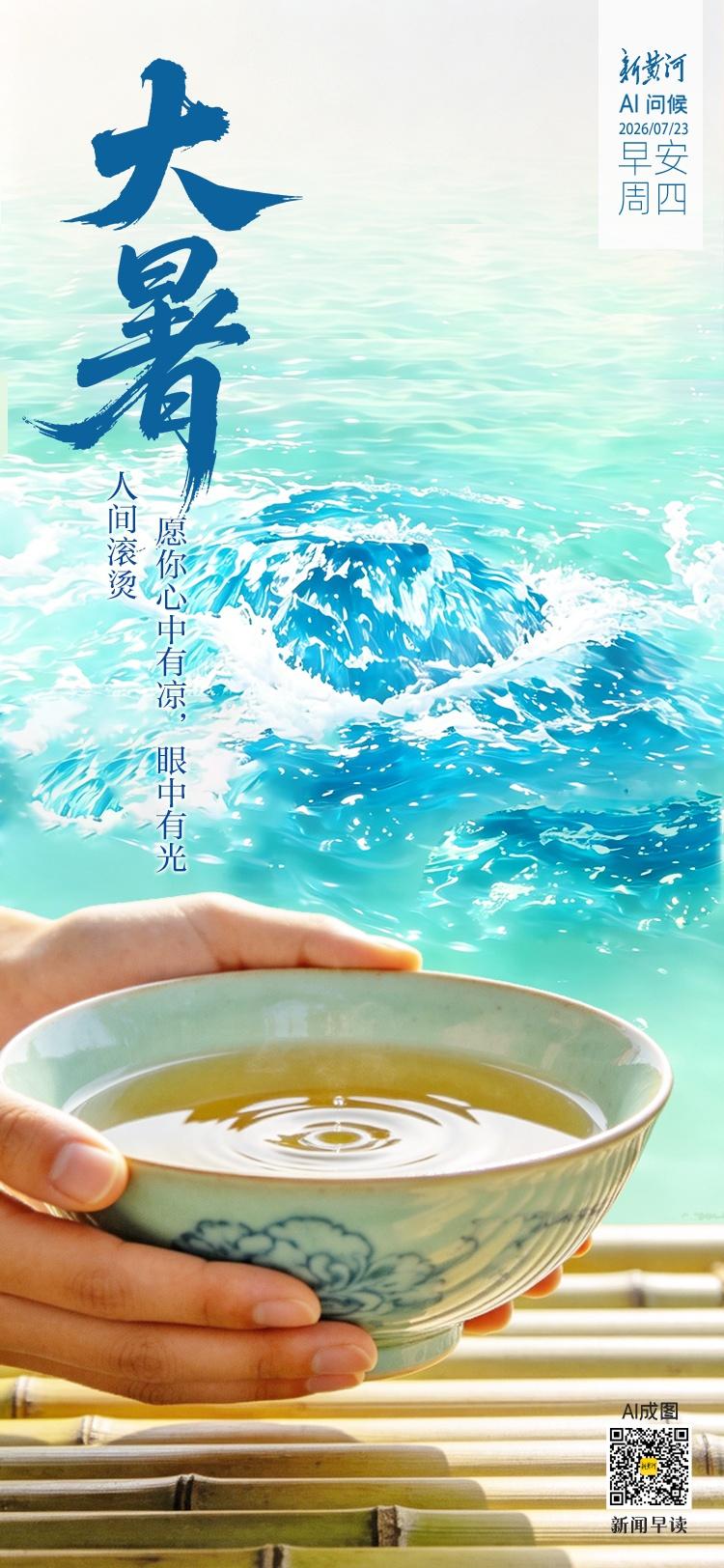 今日大暑，全国多地高温持续；特朗普：伊朗袭船就炸其桥梁或电厂；济南纬二路跨铁路天