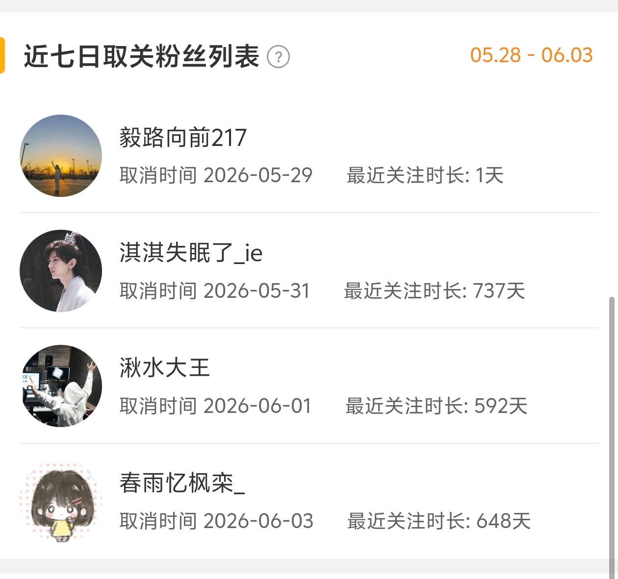 一声不响把我取了，那也别怪我直接把你们取关！