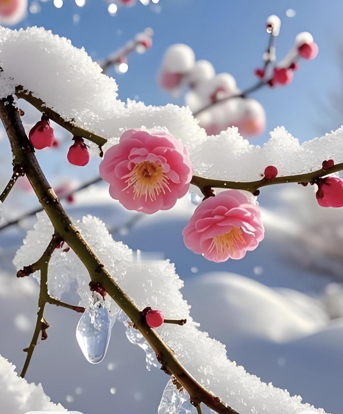 上联：风摇雪影梅香远。邀您对下联月映霜姿竹韵长。