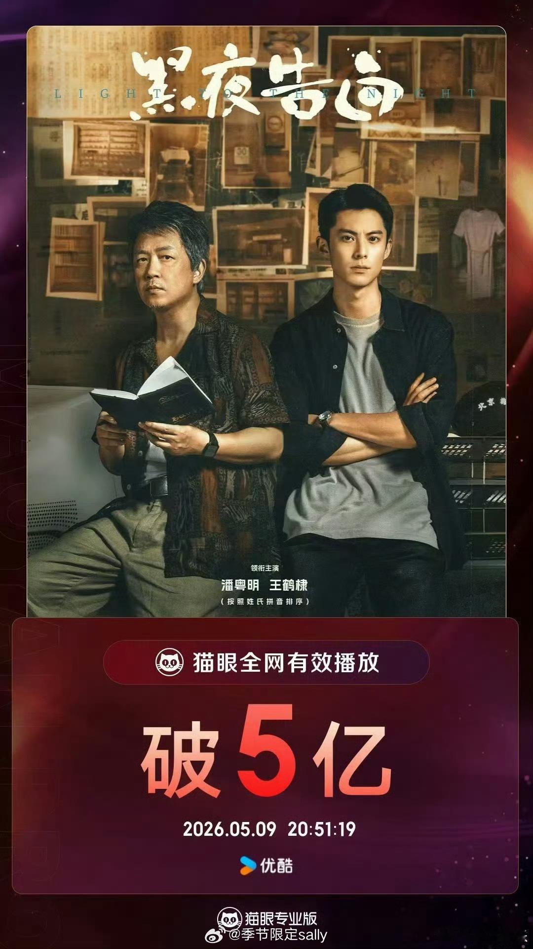 王鹤棣、潘粤明《黑夜告白》有效播放量破5亿了！ 