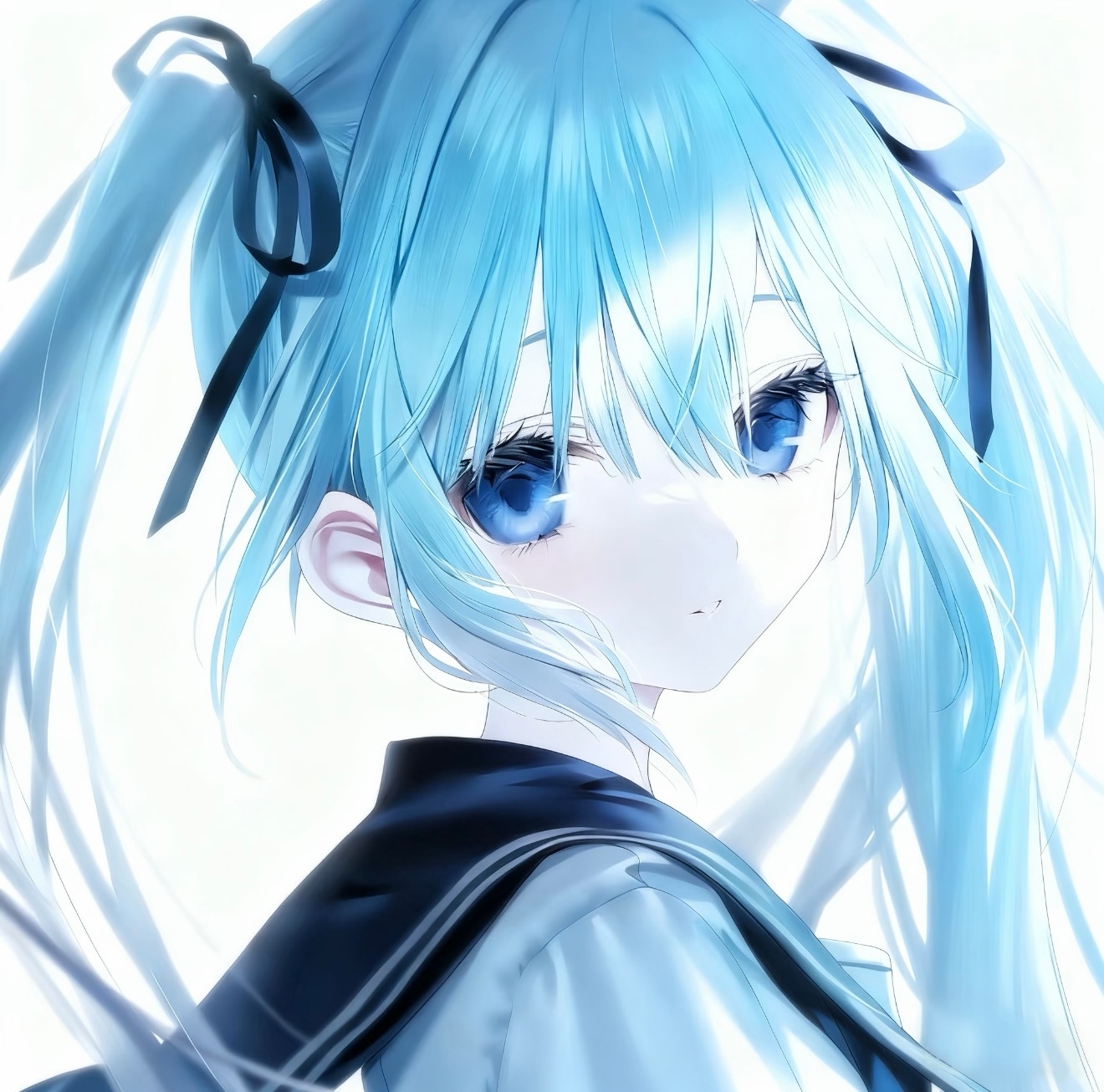 如果可以用一种颜色形容我  我希望是蓝色动漫女头女生头像