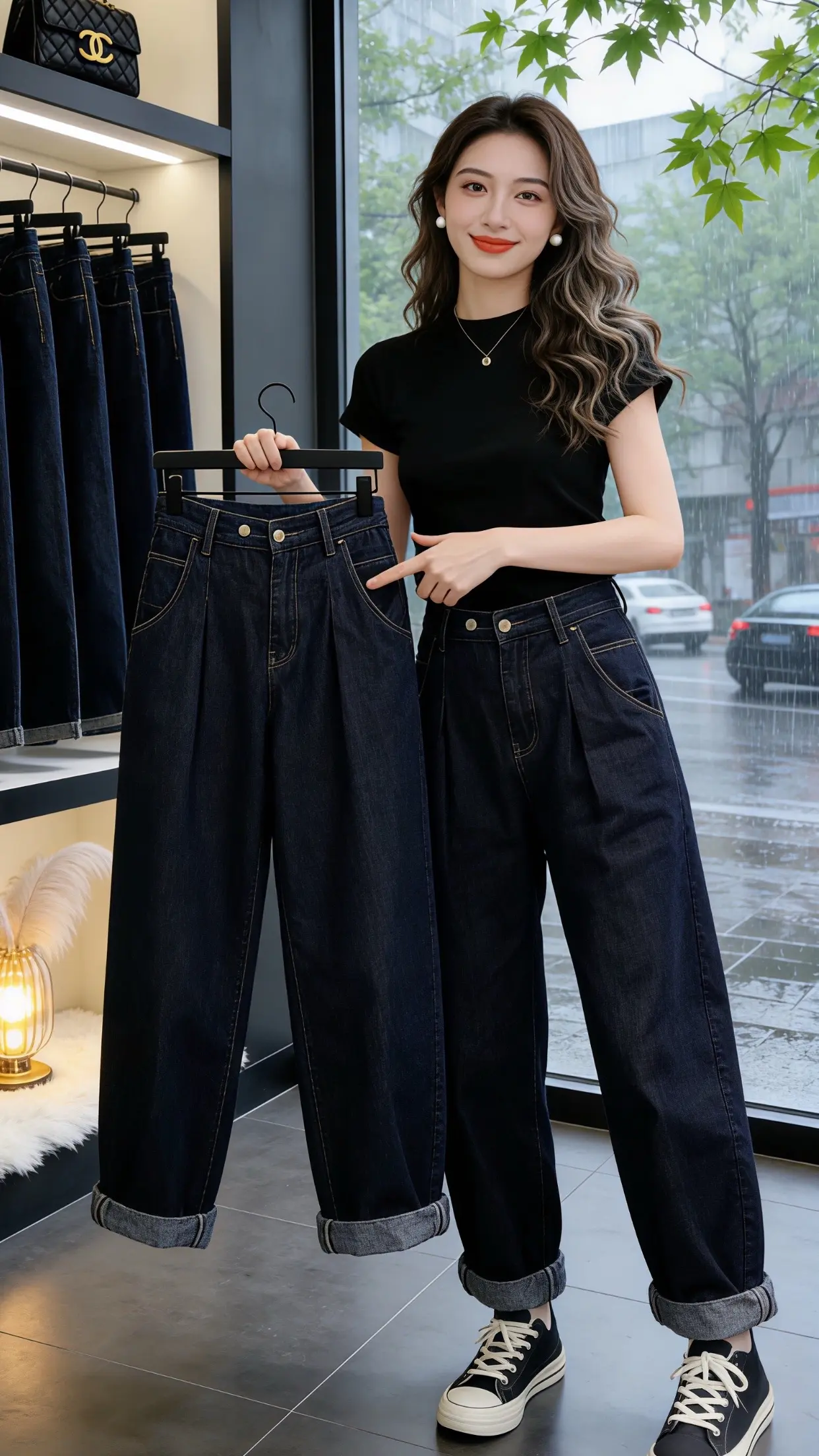 怎么将牛仔裤穿出高级感 显瘦显高显腿长裤子 梨型身材必入牛仔裤 穿出你...