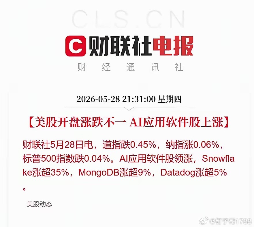 不会做就抄作业！AI应用+两字计算一、AI应用1.美股AI应用大涨：是因为Sno